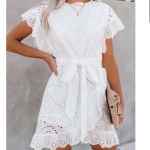 VICI Eyelet White Dress Bridal Shower Bride Size M